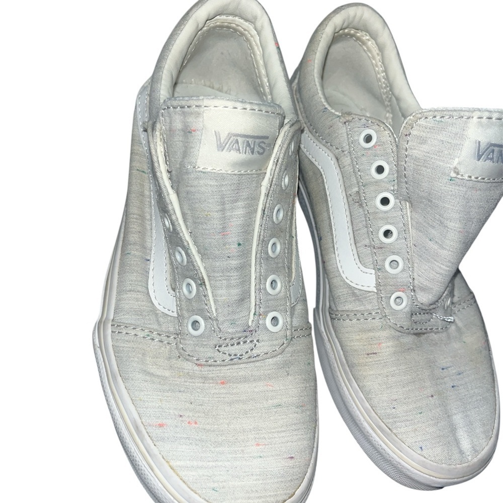 Vans White Sneakers with Multicolor Speckles